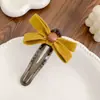 Grampo de Cabelo Bico de Pato Flor de Lã Tricô para Mulheres, Novo Estilo Outono e Inverno 2025, Penteado para Coque Que Não Machuca a Cabeça