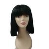 Peluca corta y recta de fibra química para mujer, con cobertura total para fiestas navideñas, juego de rol, flequillo recto, cabello lacio