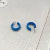 Modernos Nuevos Pendientes Colgantes Estrechos en Forma de C con Esmalte y Agujas de Plata 925, Versátiles y Elegantes, Pendientes de Nicho de Esmalte de Color Sólido para Mujer