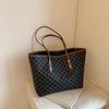 Bolsa tote feminina simples de outono e inverno, grande capacidade, vintage, estampada, casual, para todos os tipos de ocasiões, bolsa de um ombro, axila