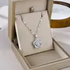 Nuevo producto transfronterizo: Cadena de clavícula elegante y versátil de lujo ligero con incrustaciones de microdiamantes, collar de acero de titanio, accesorio de joyería que no se decolora