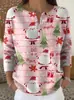 Sudadera de Punto con Cuello en V, Botones y Mangas Largas, Estilo Nuevo Transfronterizo, Otoño e Invierno, Suéter con Estampado de Moda Personalizado para Mujer
