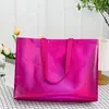 Sacola colorida a laser em estoque, sacola não tecida com logotipo impresso, bolsa de embalagem de marca de moda, sacola de compras para sapatos femininos, sacola de presente