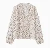 Comercio Exterior 2026 Verano Nueva Moda Elegante Blusa de Manga Larga con Cuello en V en Capas para Mujeres Europeas y Americanas