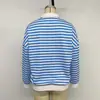 Sudadera de Rayas Retro de Manga Larga para Mujer, Estilo Nuevo de Exportación 2026, Suéter Holgado con Cuello Polo para Otoño e Invierno