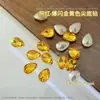 Decoraciones de Uñas de Arte de Uñas Doradas Amarillas de Lujo con Parte Trasera Puntiaguda, Brillantes Caramelos de Hielo, Huevo de Paloma, Mariposa, Corazón, Forma Irregular, Pedrería para Uñas
