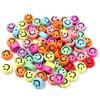 Transfronteiriço 100 Peças/Pacote 4*7mm Contas Acrílicas de Smiley Contas de Expressão Galvanizadas Contas de Letras para DIY Contas para Fio Acessórios Joias
