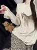 Conjunto de pijama de duas peças estilo coreano, soltinho, com estampa de cavalo, para mulheres, novo estilo de outono, calça longa com estampa de leopardo, roupa casual para casa