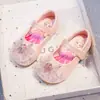 Zapatos para Niñas Zapatos de Cristal para Niños 2026 Nueva Temporada Primavera y Otoño Zapatos de Princesa Elsa Tacones Altos Pequeños Desfile de Moda Zapatos de Piel