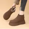 Zapatos Birkenstock de suela gruesa para mujer 2026 Otoño/Invierno Nuevo Estilo Botas Martin Botines Cortos Con terciopelo Cálidos Moda Botas de Nieve Zapatos de Algodón para Mujer