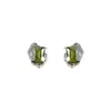 Pendientes de circonita verde oliva líquida de Niche para mujer, pendientes de alta gama de moda, pendientes únicos y elegantes.