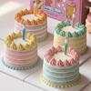 Bolo de cozimento Ornamentos decorativos Criativo Colorido Romântico Quatro Monções Vela de aniversário Bonito Desenho animado Festa Plug-in