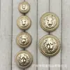 Botões de metal estilo leão britânico para ternos, casacos de lã tricotada, botões decorativos simples e versáteis para costura à mão