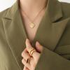 Collar con Moneda de Cupido León Estilo Ins Cool Europeo y Americano Nicho Acero de Titanio Chapado en Oro de 18K Venta Caliente para Hombres y Mujeres P907-8