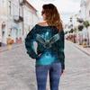 Suéter 3D transfronterizo estampado de búho ropa nueva europea y americana para mujer top de hombro descubierto para mujer top de hombro asimétrico para mujer camisa de base para mujer