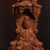 Nuevas Figuras de Talla en Madera de los Tres Santos Venus Adornos de Buda Buda Amitabha Bodhisattva Mahasthamaprapta Botella Pura Artesanía de Guanyin