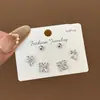 Set de Aretes Estilo Coreano Aguja de Plata Bañados en Oro Real para Mujer, Aretes Versátiles de Diseño Único con Borlas en Forma de Corazón y Accesorios de Perlas para Orejas