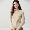 Suéter de Cachemira para Mujer de Invierno 2026, Nuevo Estilo, Cuello Polo, Solapa de Cachemira, Holgado, Tejido de Canalé, Capa Base, Manga Larga