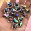 Cuentas cuadradas de acrílico de 16 mm de alto con baño UV, agujero recto de castaña de agua, material para cadena de teléfono móvil de hilo DIY, accesorios