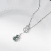 Nalan Prata S925 Doce e Fresco Estilo Ins Design de Nicho Exquisito Diamante Jade Colar Cabacinha Dupla Y02062