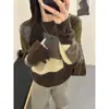 Suéter Grueso de Punto con Bloques de Color para Mujer de Invierno, Nuevo Estilo Caliente de Otoño e Invierno 2026, Se Puede Usar como Capa Base o Exterior