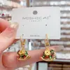 Moda Coreana Tendencia Rojo Festivo Aceite Goteando Caballo del Zodiaco Hebilla de Oreja Diseño de Nicho Popular Pendientes para el Día a Día Pendientes Versátiles