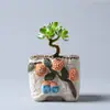 Maceta Pequeña de Hongo Estilo Pastoral Cerámica Gres Maceta para Flores Maceta Creativa para Planta Suculenta Versátil Mesa Mesa Planta en Maceta Venta al por Mayor