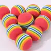 Pelota Arcoíris de Espuma Eva Sólida para Práctica de Golf Juguete para Mascotas Resistente a Mordeduras Pelota de Eva Colorida para Gato