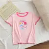 Camiseta de Manga Corta para Niña Estilo Verano 2026 Nueva Estilo Coreano Tops Elegantes para Niña Camiseta Casual Delgada de Media Manga para Niños