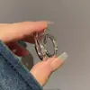 Pendientes de Aro Ovalados Lisos de Plata Sencillos para Mujer Pendientes de Círculo Exagerados Europeos y Americanos Lujo Accesible Pendientes de Gama Alta