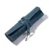 Cortina de Caneta de Couro Bovino de Primeira Camada Retrô Transfronteiriça Bolsa de Caneta de Couro Crazy Horse Papelaria Simples Bolsa de Armazenamento com Amarração Multifuncional Pronta para Venda