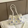Bolso tote azul de lunares estilo coreano de gran capacidad 2026 nuevo modelo bolso de axila para mujer bolso de hombro moderno para el día a día