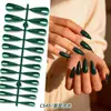 Arte de Unha Unhas Usáveis com um Toque de Luxo, Unhas Longas Pontiagudas, Arte de Unha em Cor Sólida, Pontas de Unha Postiça, Superfície Brilhante, Peças de Unha Removíveis, Produto Acabado