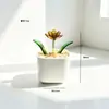 Plantas en maceta de vidrio Zibo, flores de diciembre, ramos de flores artificiales, flores de vidrio para cumpleaños, decoraciones de escritorio, adornos blancos, Día de la Madre transfronterizo