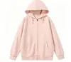 Novos estilos de outono e inverno: cardigã de mistura de algodão sintético, moletom com capuz, cardigã curto, peça de outer wear lisa, casual e versátil