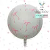 Globo Nuevo Redondo 4D Mate, Globo Cuadrado de Papel de Aluminio, Lazo a Cuadros, Puede Flotar en el Aire, Decoración de Fiesta, Arreglo