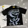 GUAPI Camiseta de Manga Curta Tendência Verão Estampa Direta em Tinta Branca Logo Cyber Estampa de Aranha Strass para Homens e Mulheres