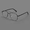 Gafas Retro Estilo Piloto Doble Puente Montura Grande para Hombre Moda Lujo Accesible Montura Dorada para Gafas de Miopía Montura Polygonal Ultraligera