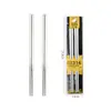 Juego de palillos de acero inoxidable 316L personalizado, empaquetado individualmente para supermercados, suministro directo del fabricante, palillos huecos aislados antideslizantes para Japón y Corea