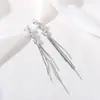 Brincos Longos com Franjas de Coração para Mulheres, Luxo Acessível de Nicho, Brincos Super Brilhantes Estilo Fada, Brincos, Brincos Populares de Alto Padrão Estilo Coreano