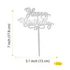 Decoração de Bolo de Acrílico Espelhado Feliz Aniversário Transfronteiriça Marca Placa para Bolo de Festa de Aniversário