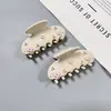 Presilha de Cabelo Elegante Estilo Coreano Estilo Floresta Fresco em Acetato com Flores de Strass e Design em Formato de Coração, Criativa Doce Estilo Menina Presilha Tubarão