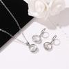 Joyería coreana de circón fresco todo en uno estilo TikTok mismo estilo un collar Wang Qingquan pendientes de semicírculo simples Mori