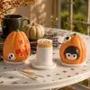 Boneco Menino Abóbora Fofo Porta-Palitos Casa Tubo de Armazenamento para Cotonetes Organizador de Fio Dental Caixa de Palitos Ornamento de Mesa