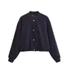 Comércio exterior atacado de roupas femininas outono 2024 novo blazer jaqueta casaco feminino fio duro transparente piloto curto