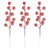 Simulación tenedor único fruta roja fruta rica ginkgo biloba eucalipto arreglo floral diy accesorios para fotografía de flores cubo de la suerte accesorios