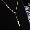 Collar con el símbolo de la suerte para mujer, de acero de titanio chapado en oro de 18 quilates, con una pequeña tira dorada, cadena con el símbolo superior, resistente a la decoloración, accesorios elegantes.