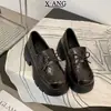 Zapatos de plataforma de 7 cm para aumentar la altura para mujeres menudas, mocasines de piel genuina, zapatos pequeños de piel estilo británico, zapatos Mary Jane de tacón grueso, zapatos de vestir