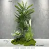 Combinação de Paisagismo com Plantas Artificiais Internas para Vitrines de Shopping Centers, Plantas Verdes Falsas, Paisagem Decorativa Suave, Palmeira Areca, Palmeira Viajante, Bonsai Tropical