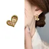 Pendientes de Corazón de Melocotón con Textura Hueca y Aguja de Plata 925 con Diseño de Circonita Moda Versátil para Mujer de Principios de Verano